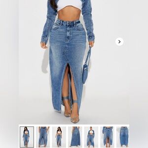 Fashion nova denim maxi skirt BNWT